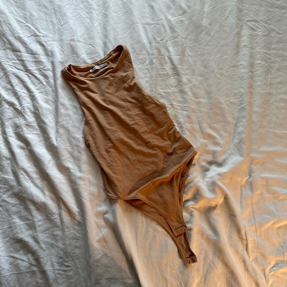 Zara Tops Zara Nude Racerback Bodysuit Poshmark